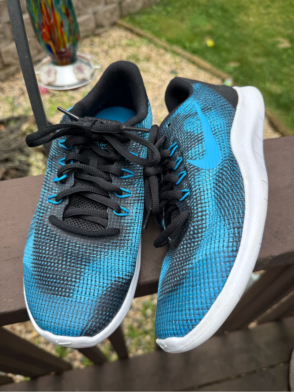 Nike Flex RN 2018 Marathon Black Blue AH3442-003 Size 5 y Discounted 5Y